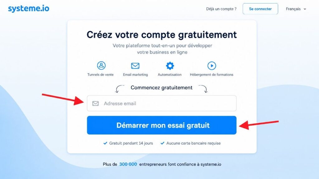 Comment créer votre compte système.io