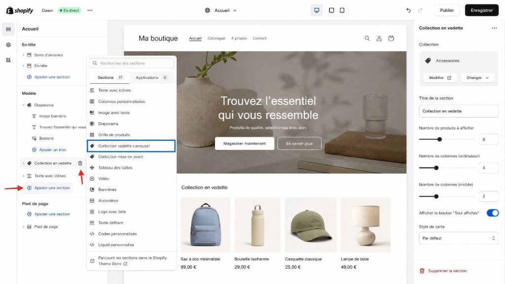 Construire la structure de sa page d'accueil